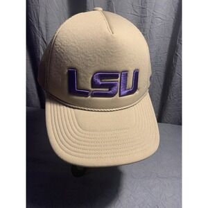 LSU Tigers '47 Brand Tan Foam Mesh Snapback‎ Adjustable Trucker Hat Cap NEW